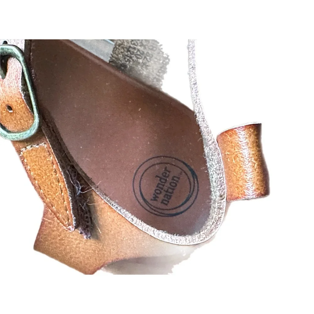 Wonder Nation Kids Brown Strappy Gladiator Sandals Buckle Closure‎ Size 1